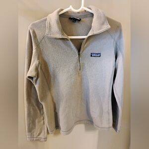Women's Patagonia 3/4 Zipper Fleece Pull Over Grey Sweatshirt